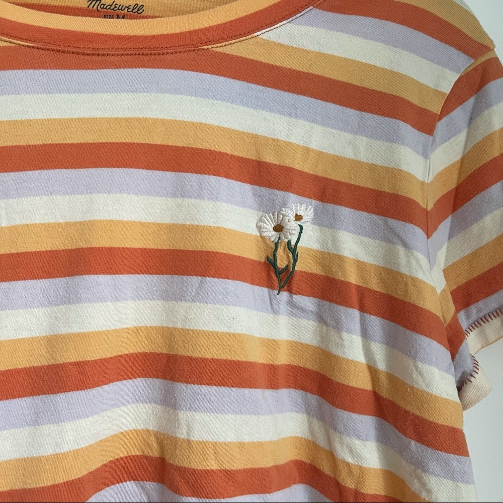 madewell embroidered striped tshirt